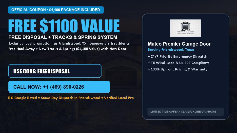 FREE Old Door Haul-Away & Heavy-Duty Tracks in Friendswood, TX - Mateo Premier Garage Door